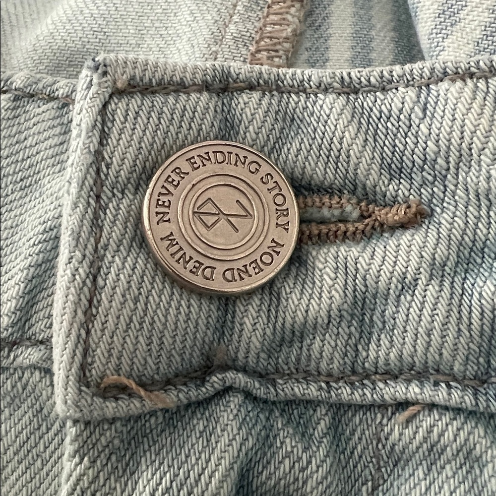 NOEND Denim Jeans Light Wash Hi Rise Wide Leg Pintuck Stripe Panels NWT 30 - Picture 8 of 14